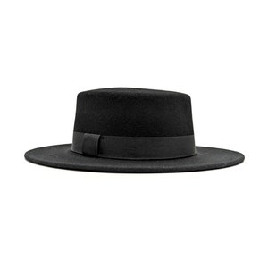 Black Boater Hat Premium Wool Felt Boater Hat Men Women Round - Etsy Canada