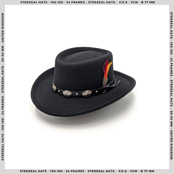 STALLION Cowboy Hat Water Repellent Gaucho Hat Black Wide Brim - Etsy 日本