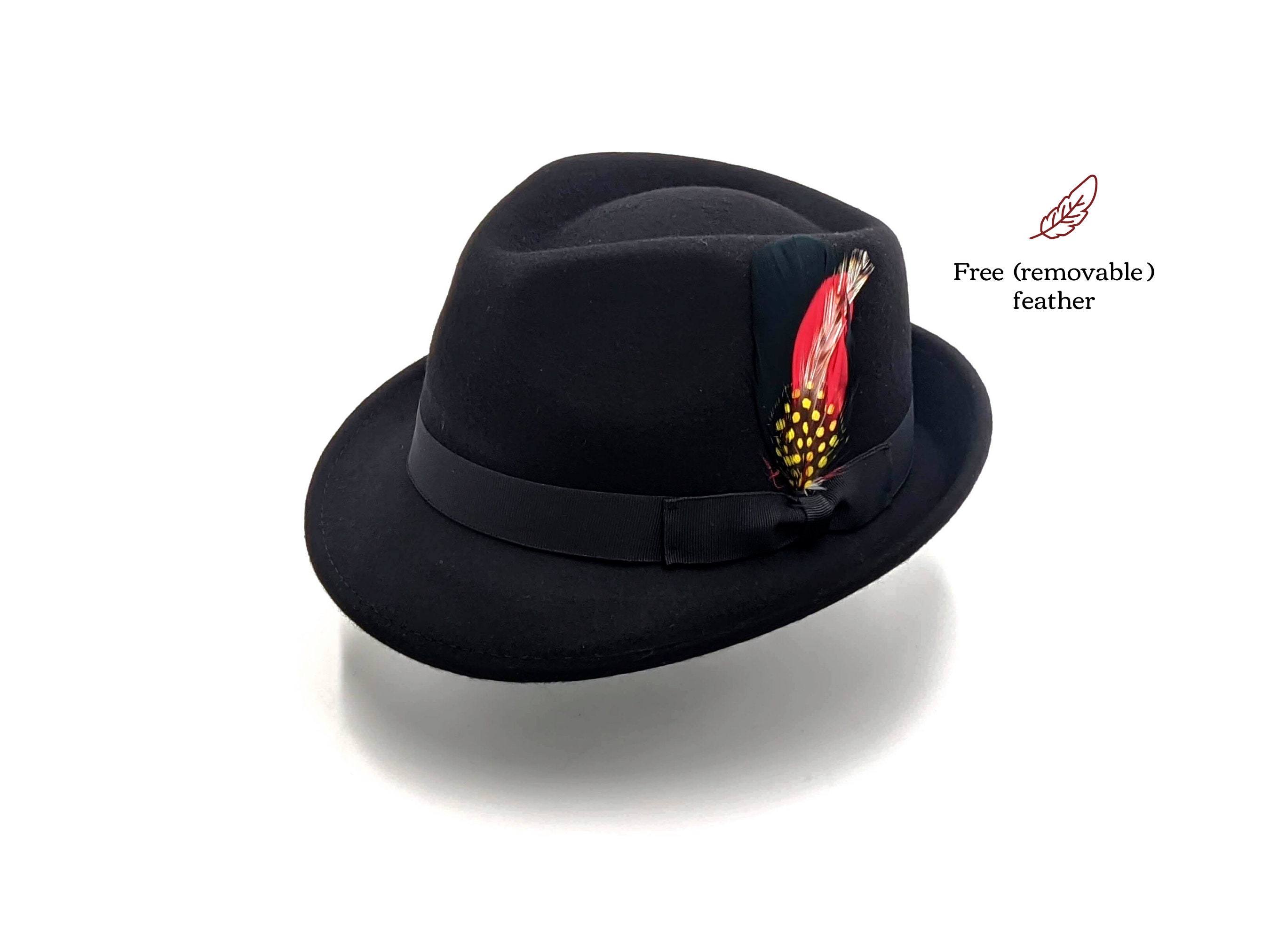 Wool Felt Stingy Brim Fedora/Trillby With Tie Print - Explorer Hats