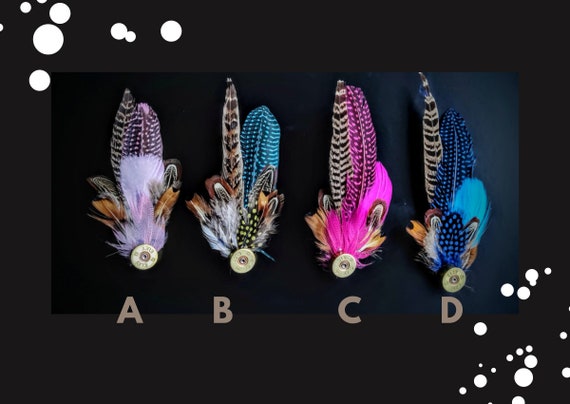 Feather Hat Pin Shotgun Cartridge Pin 