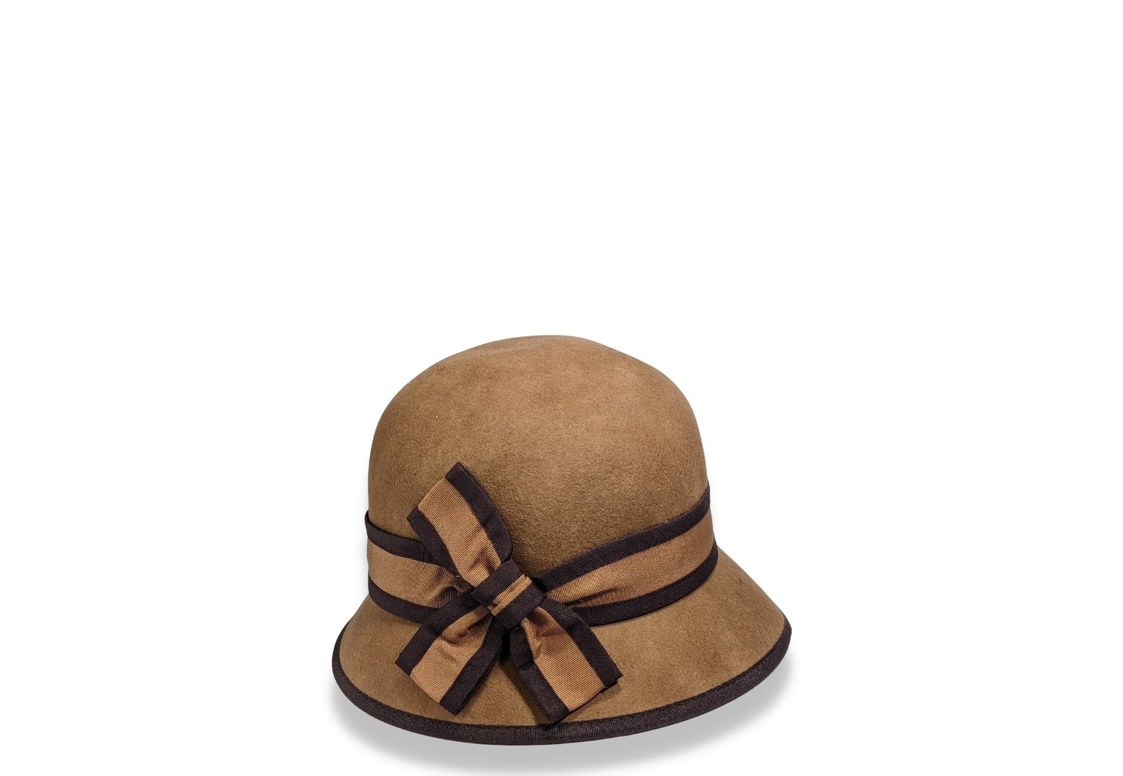 ROSADO Camel Cloche Hat Asymmetric Hat 