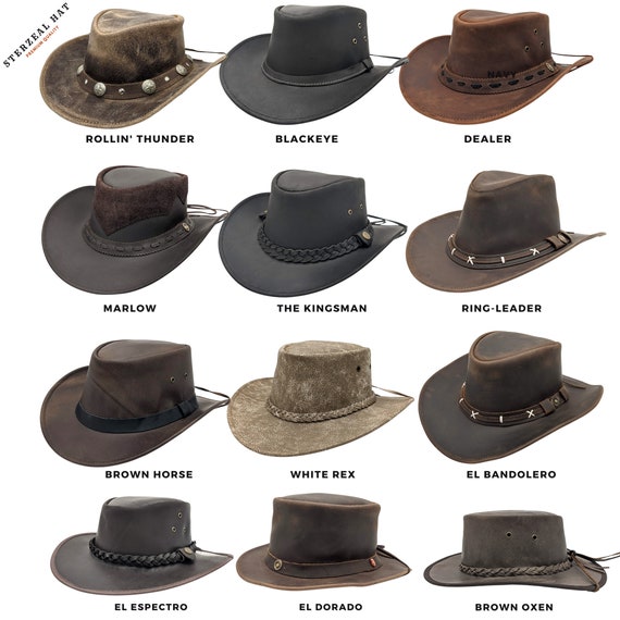Leather Cowboy Hat Genuine Leather Hat 