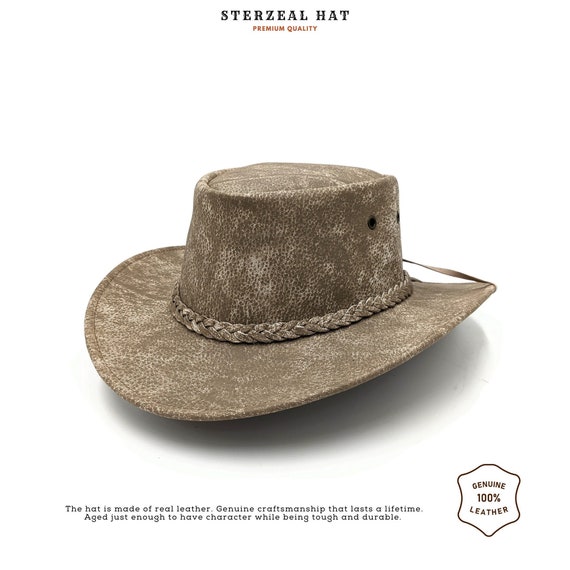 WHITE REX Leather Cowboy Hat Genuine 
