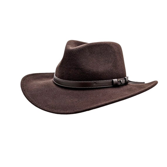 Crushable Brown Felt Western Cowboy Hat - S