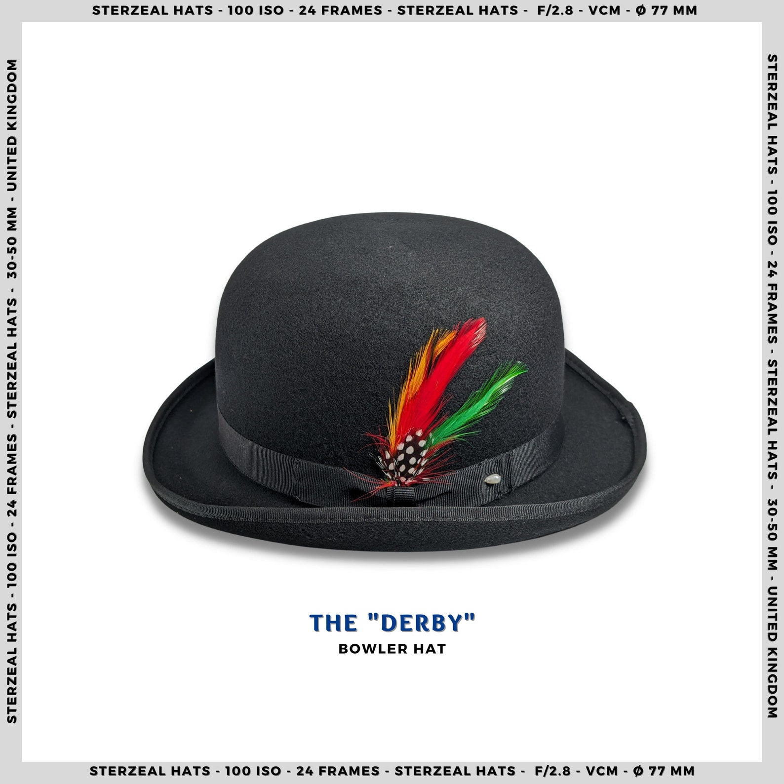 Bowler Hat Removable Feather Classic Bowler Hat Top Hat Wool Etsy UK