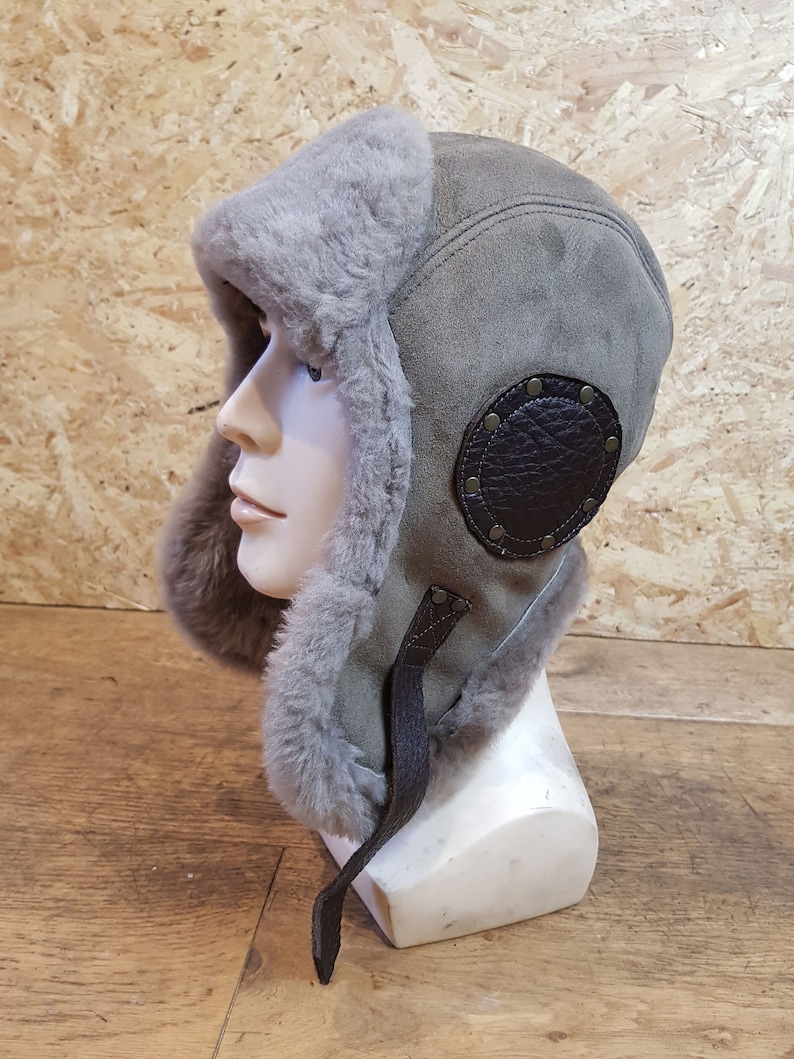 Flying Hat Black Leather Aviator Pilot Hat Motorcycle Men and Women Steamunk Hat Leather Helmet Aviation WW2 Style WWII