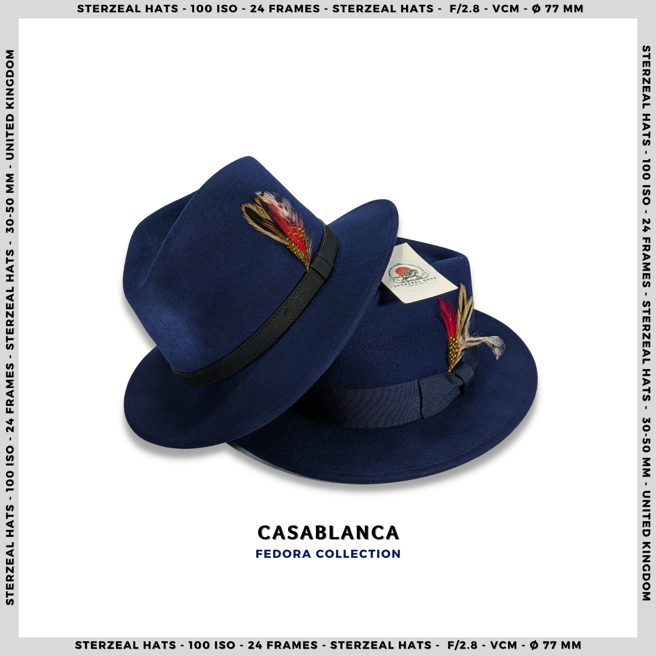 CASABLANCA Fedora hat Wool Fedora Hats Wide Brim hat Trilby | Etsy