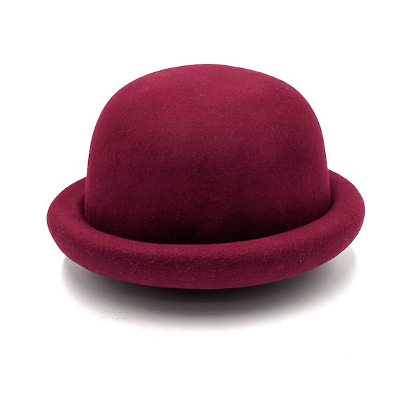 Round Derby Bowler Hat Wool Felt Roll 