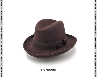 Classic Brown Homburg Hat Mens 
