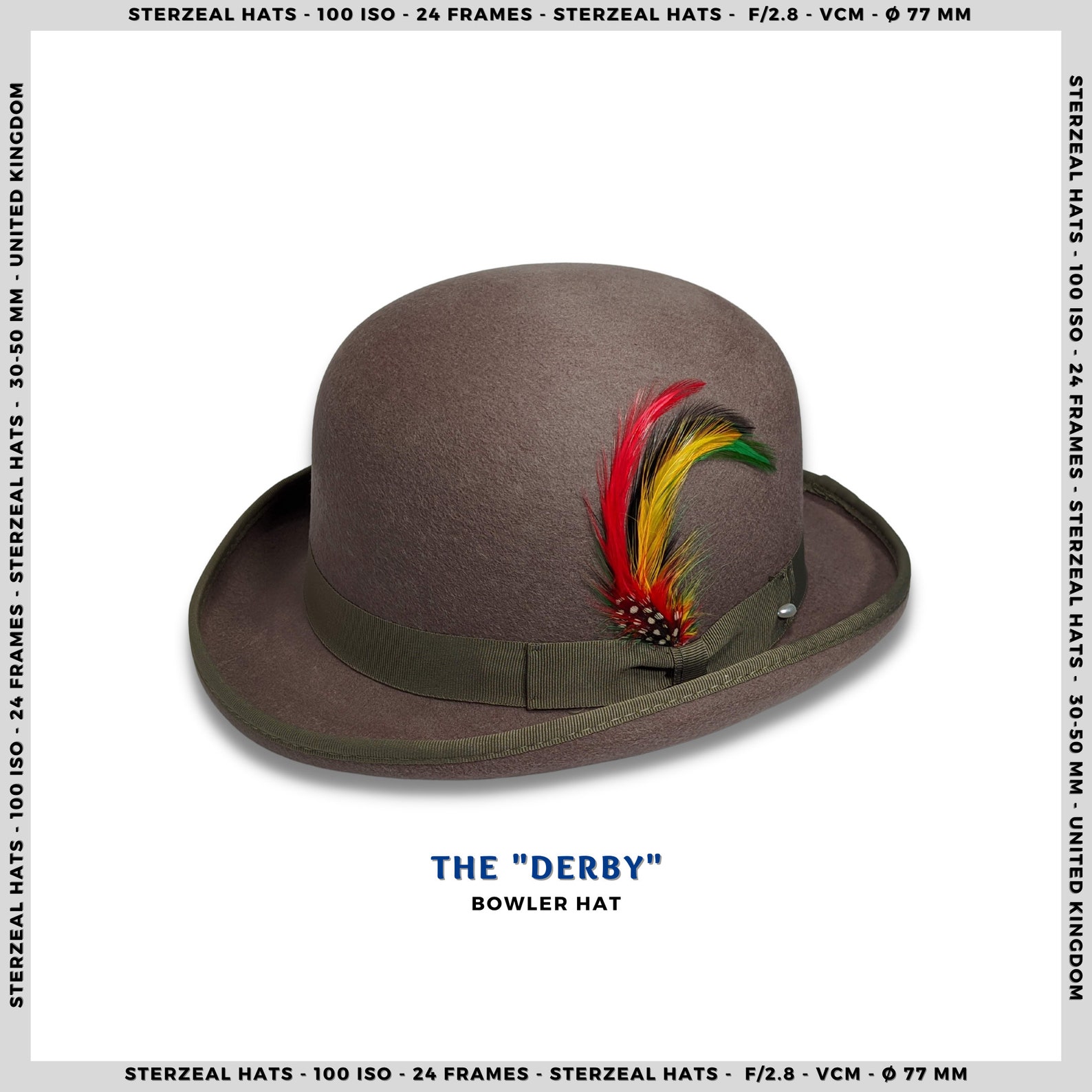 DERBY Bowler hat top Hat Wool Felt Mens Formal Grey Derby Etsy