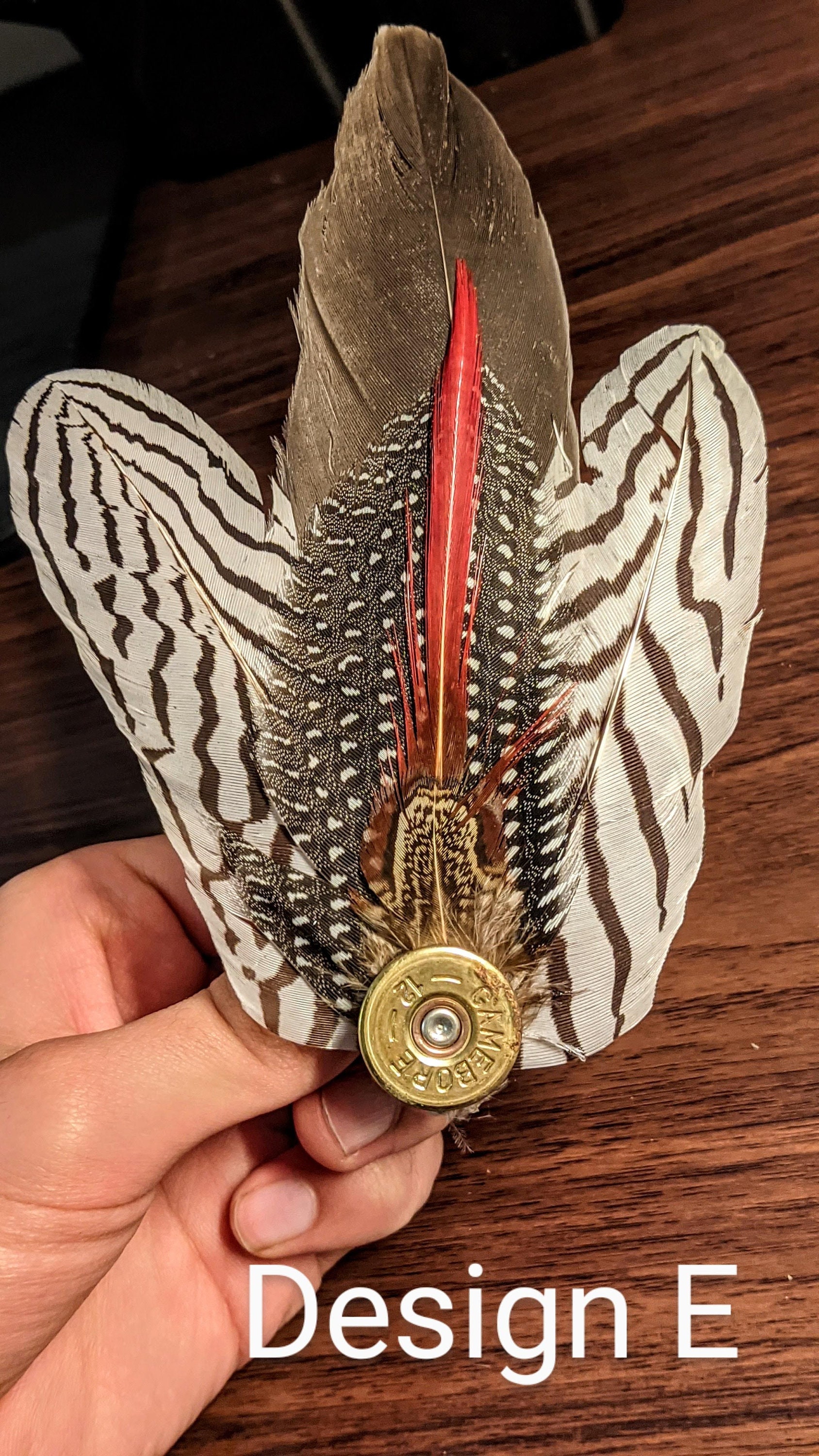 Peacock Pheasant Feather Hat Pin with Pheasant Medallion
