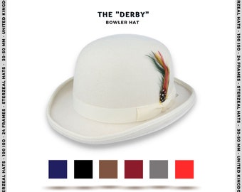 DERBY | Classic Bowler hat top Hat Wedding hat wool Mens Vintage bowler hat Formal Black Derby Bowler Hat For Men Gents Bowler hat derby hat