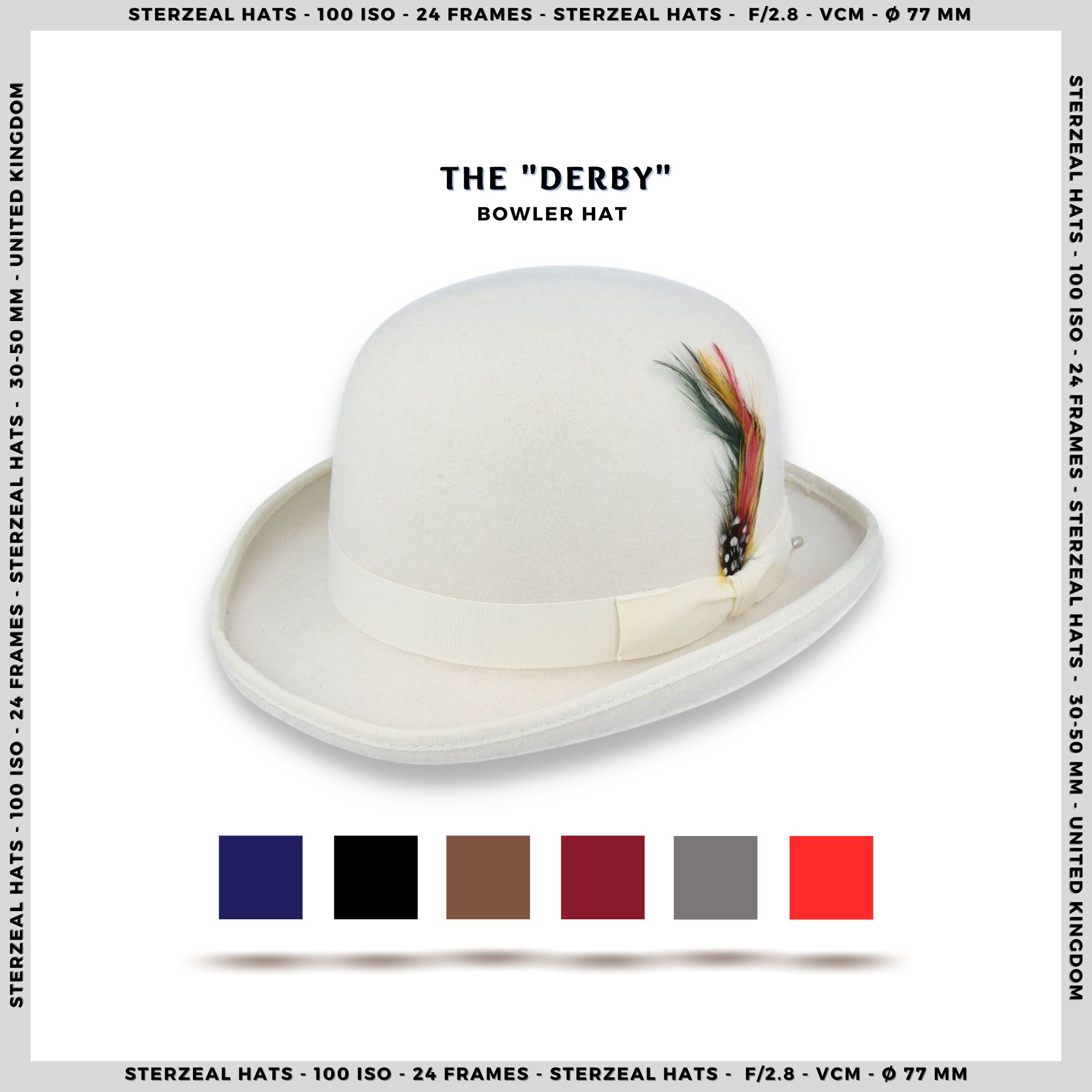 DERBY Classic Bowler Hat Top Hat Wedding Hat Wool Mens Vintage
