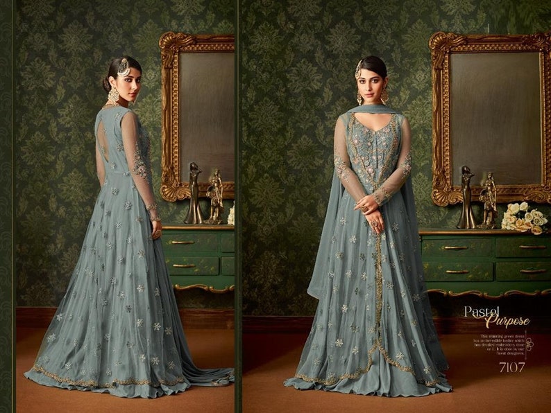 Bride Net Indo Western Pakistani Suit For Women Function wear on Bridal Wedding Outfit boutique Etsy Christmas Sale 2020