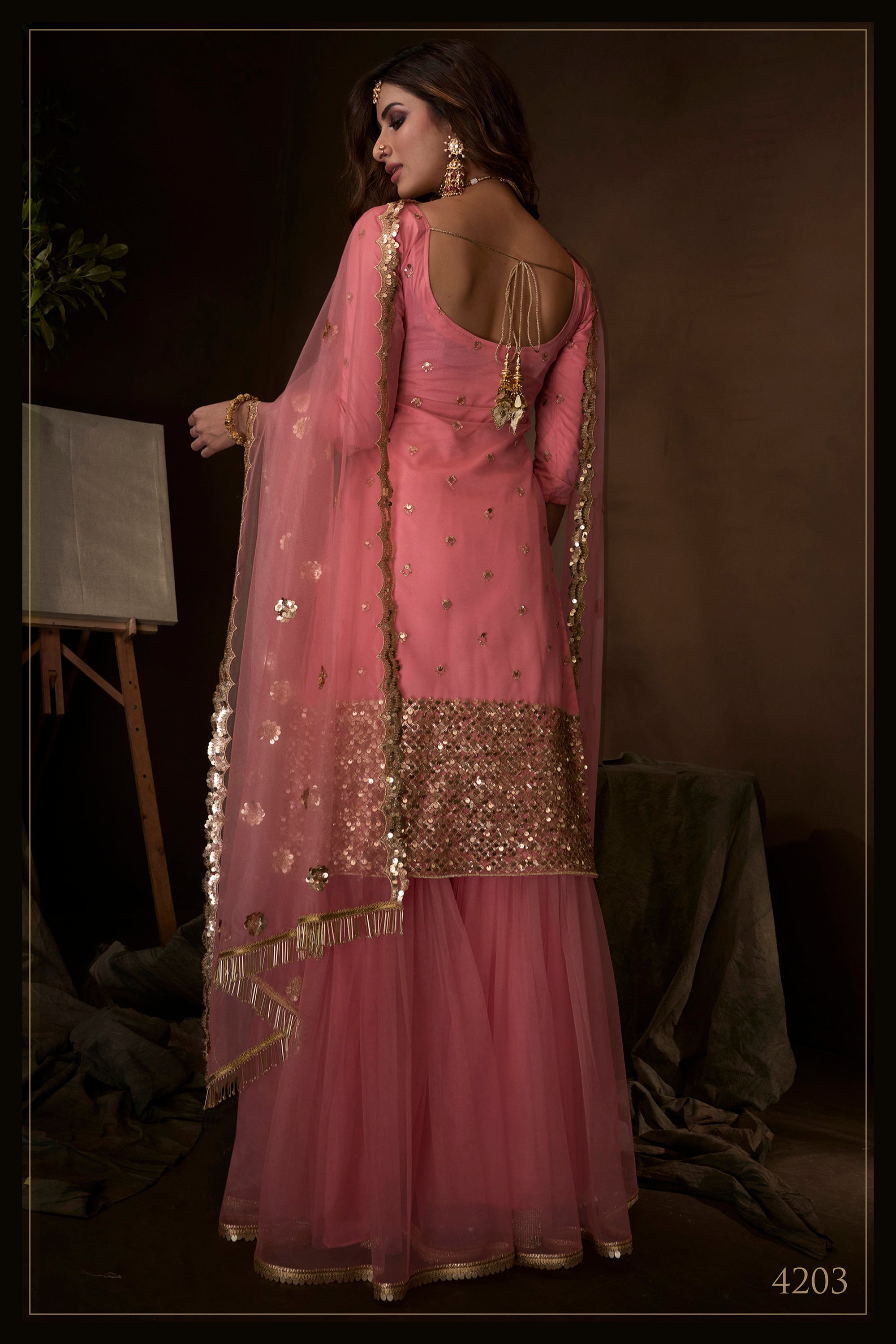 pink sharara bridal