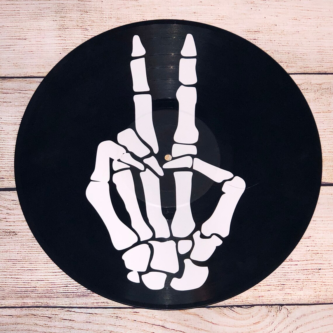 Skeleton Hand Peace Sign Vinyl Record Art / Wall Décor / | Etsy