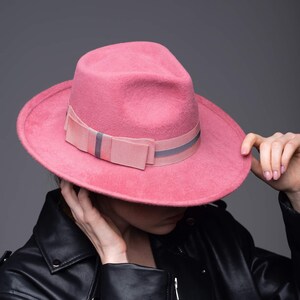 Fedora Felt Hat.ladies Wool Pink Hat 