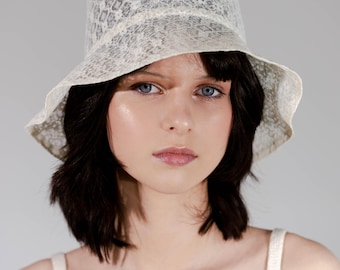 Everyday lace ivory Bucket Hat.Easy to take on trips in a suitcase.Trendy Lightweight Outdoor Hot Fun Summer Beach Vacation Getaway Headwear