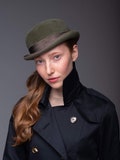 bowler hat for her, derby hat, women's hat for business image, stylish women's outfit, gift for her, felt bowler hat, derby style hat