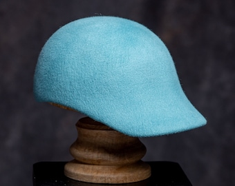 FELT CAP. Women's felt hat. Fall/winter 2022 hat. Wool cap. Worm felt hat. Blue hat