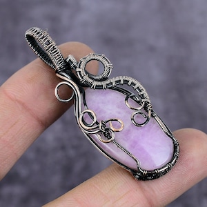 Pink Kunzite Copper Wire Wrapped Pendant, Kunzite Gemstone Jewelry, Handmade Copper Pendant, Boho Pendant, Wire Wrap Pendant, Gift For Her