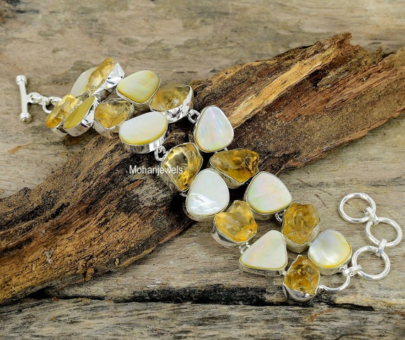 Raw citrine bracelet deals
