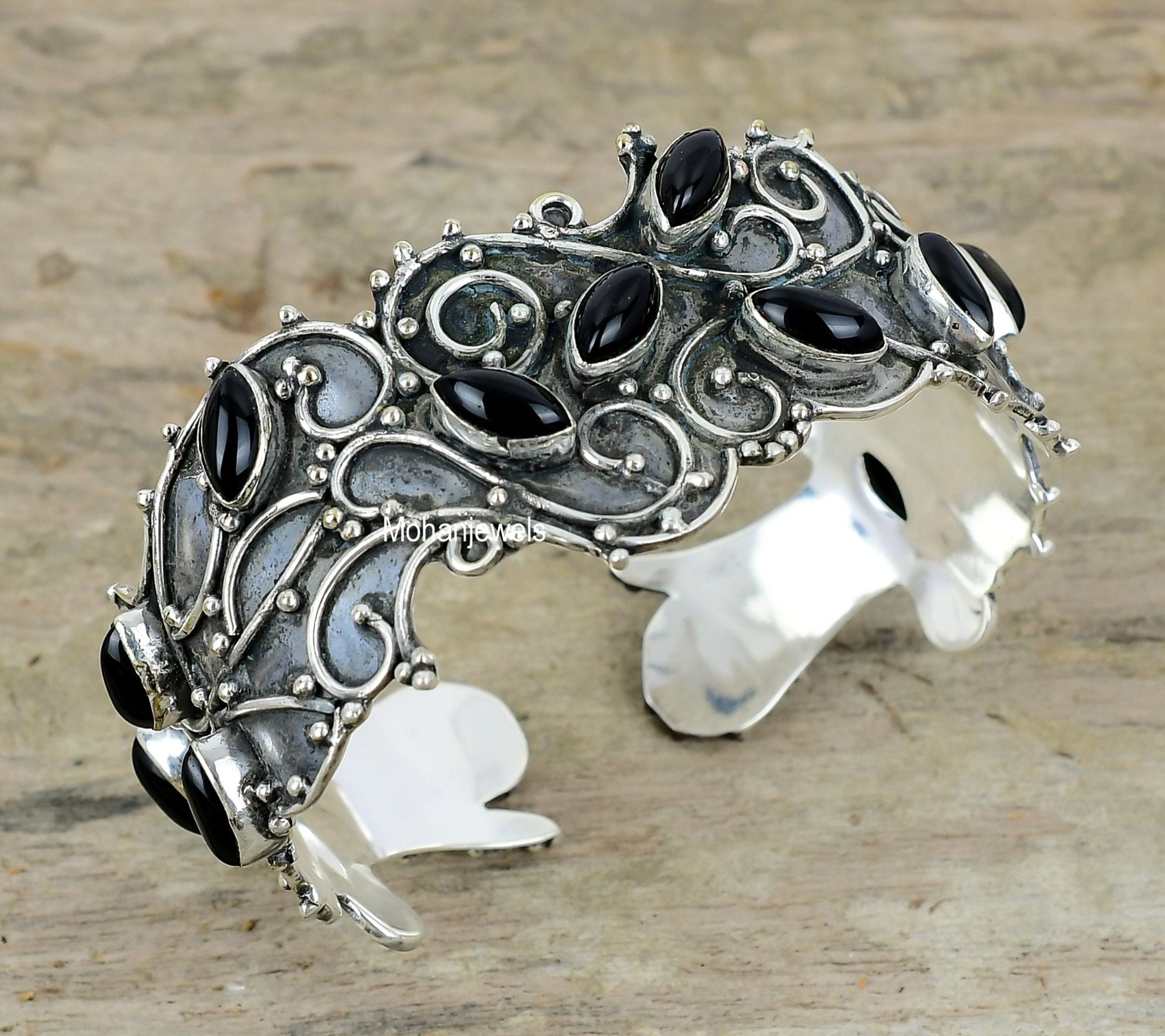信頼 Vintage Etsy - Bangle Onyx アクセサリー