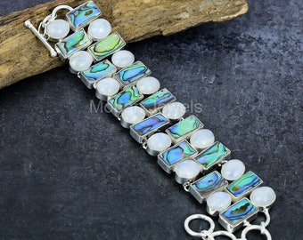 Bracciale Sole E Luna In Argento 925 Vadmans | Gioiello Con Conchiglia Abalone, Regalo Donna In Elegante Confezione - 3
