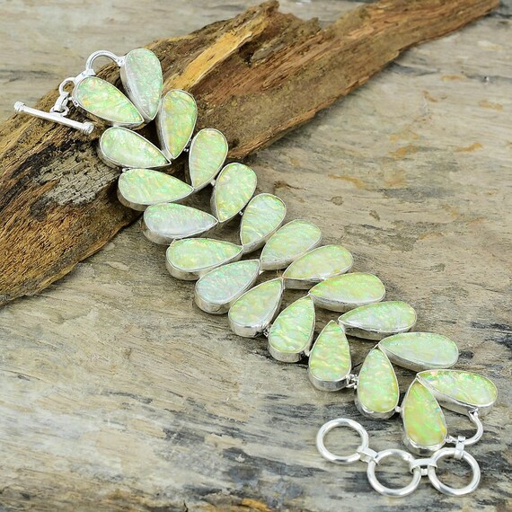 Triplett Opal Laborgefertigter Edelstein 925 Sterlingsilber Schmuck