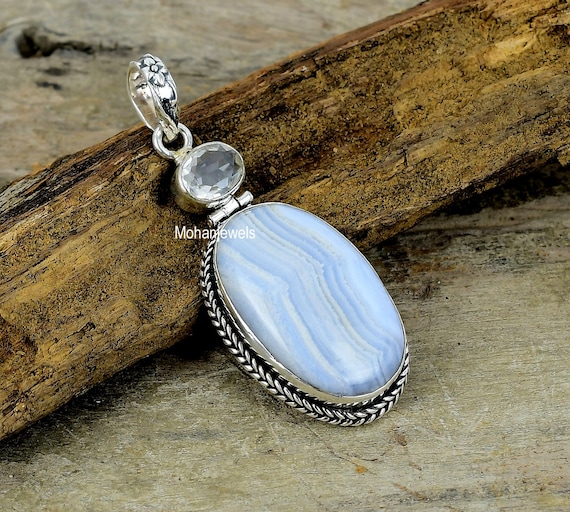 ✸ Blue Lace Agate Necklace —handcrafted jewelry for all bodies by The  Cyprus Cabinet