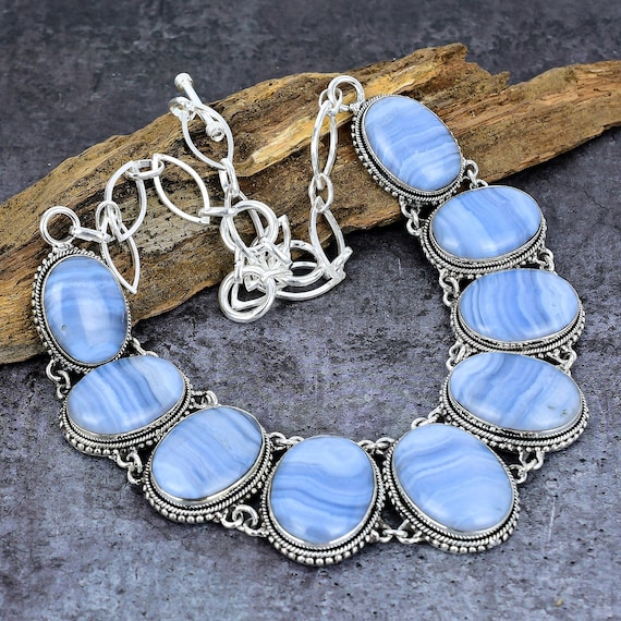 Blue Lace Agate Long Necklace – Gump's