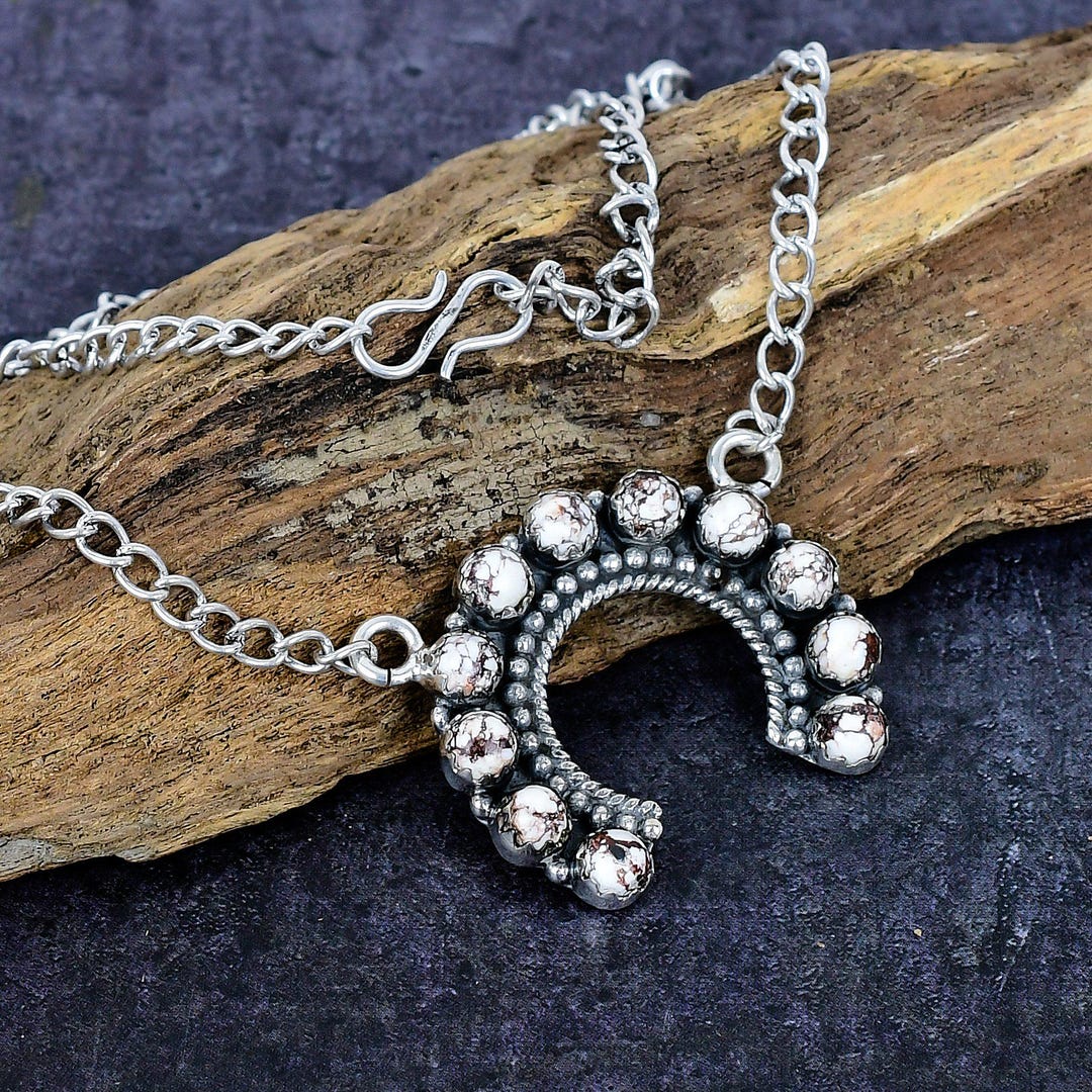 •WHITE BUFFALO TURQUOISE - 2• Navajo silver pendant