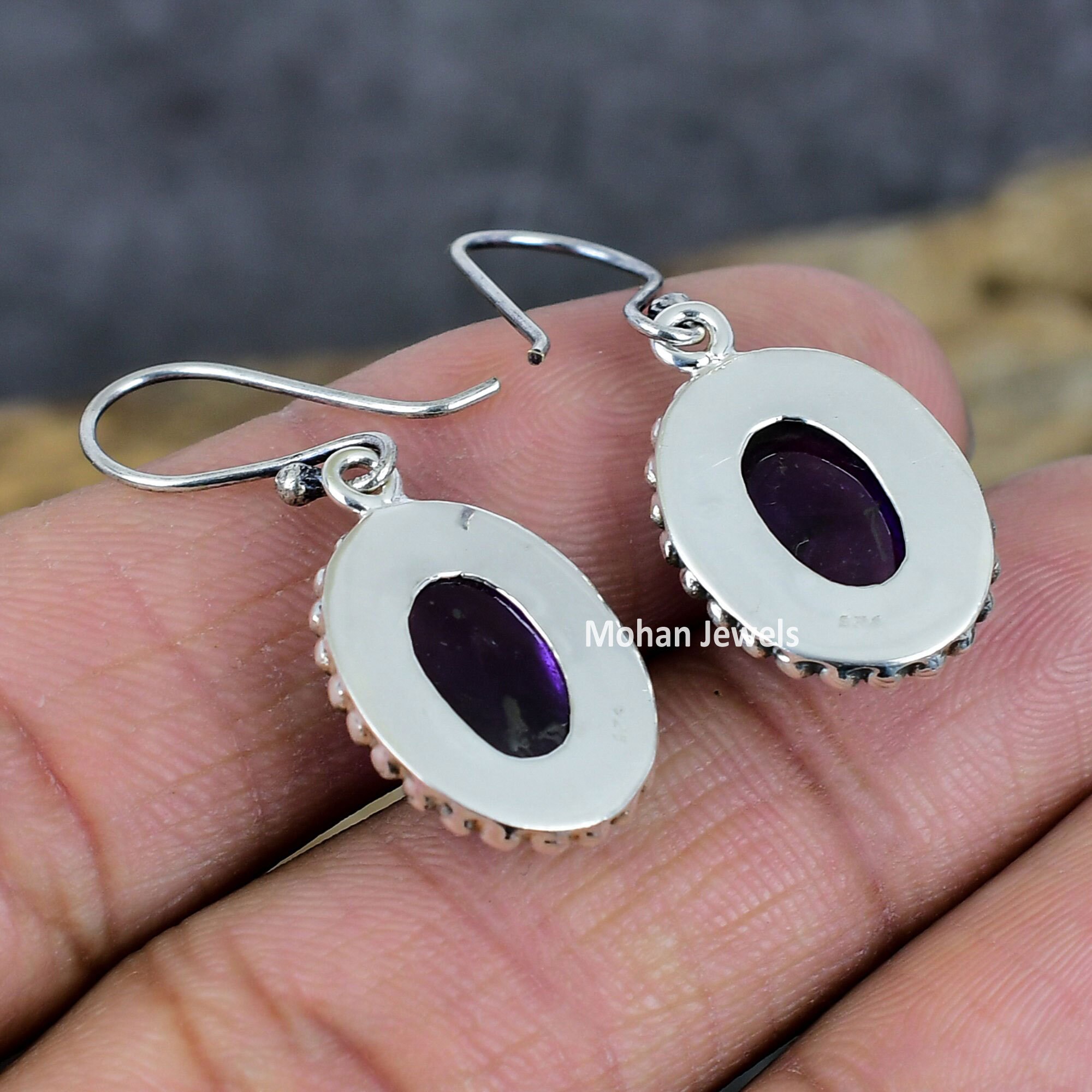 boucles d'oreilles amazonite pierre naturelle petites pendantes femme