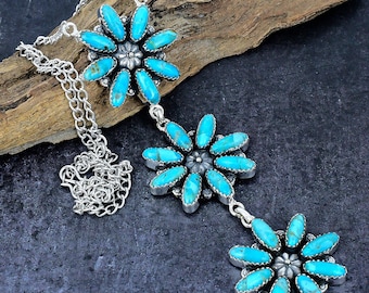 Kingman turkooiszilveren ketting: handgemaakte boho-edelsteensieraden