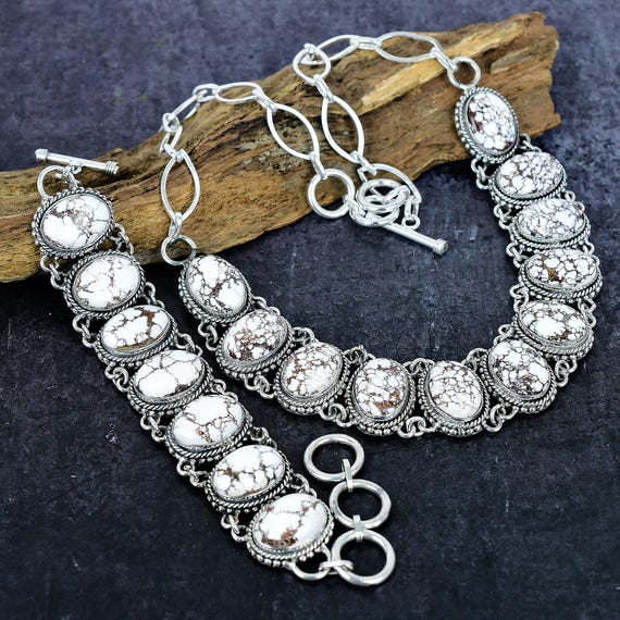 Wild Horse Jasper Silver Plated Necklace Bracelet Set - Etsy
