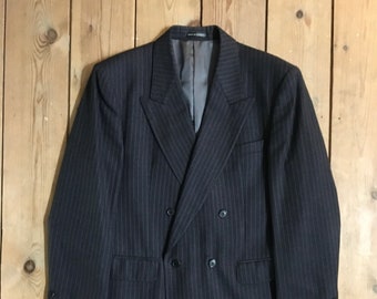 Vintage 1980s Austin Reed Pure Wool DB Pinstripe Jacket - 42" Chest - Vintage Menswear- Vintage Jacket - Vintage Tailoring