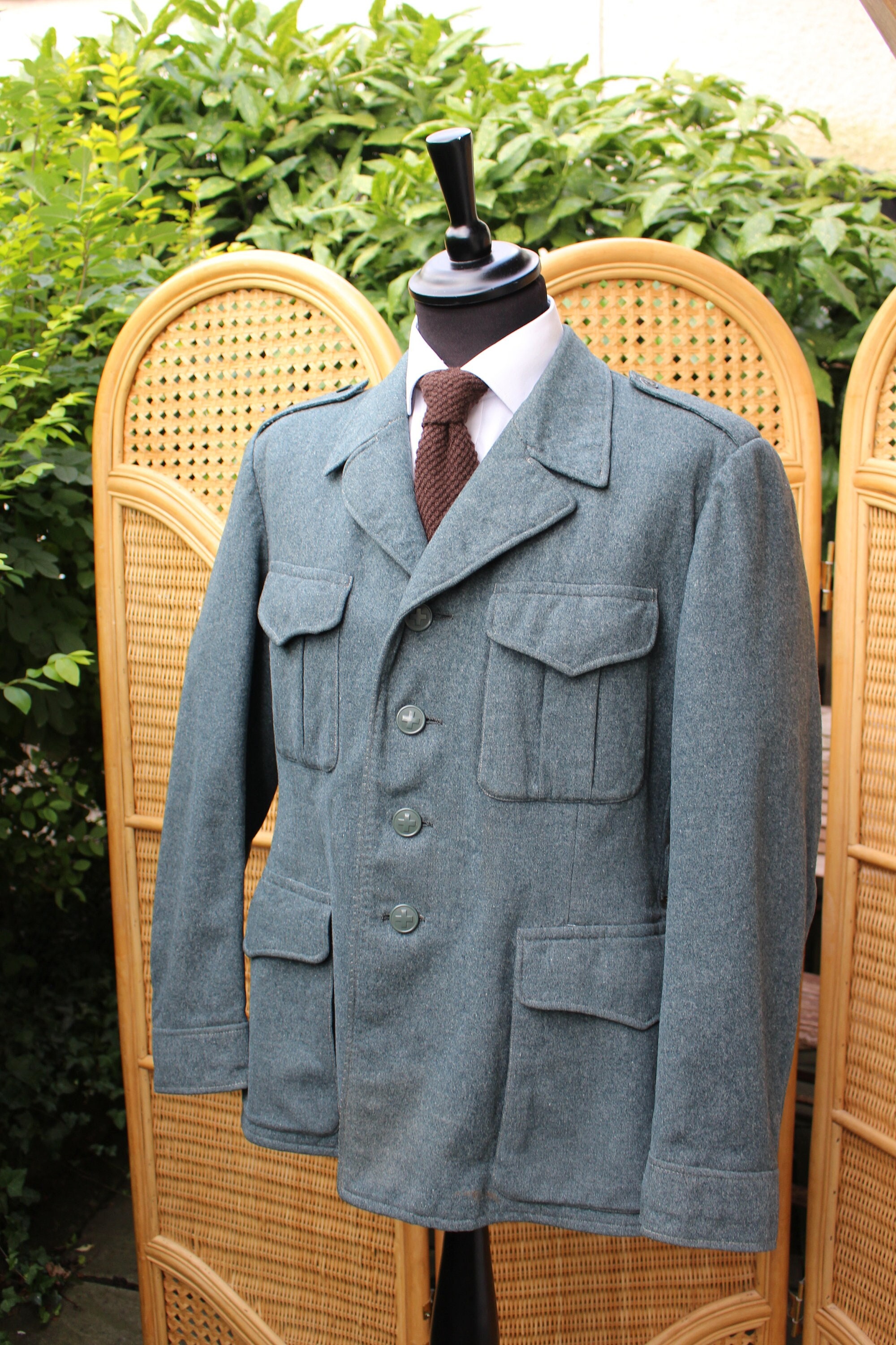 swiss military surplus wool overcoat