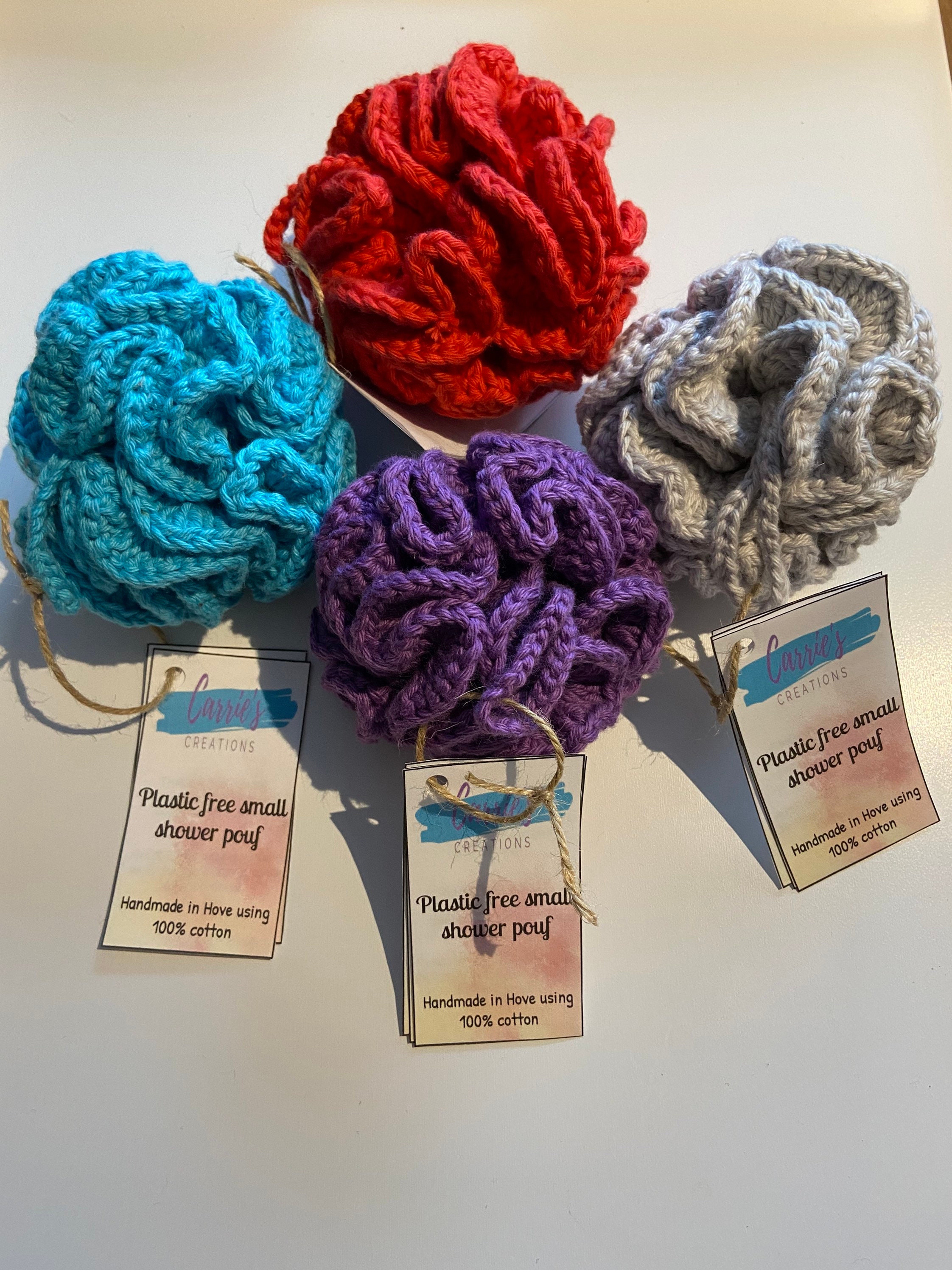 100 Cotton Large Firm Shower Pouf Zero Waste Eco Friendly Etsy