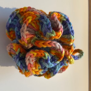 Rainbow 100% Cotton Small Shower Pouf, Zero waste, Eco friendly, Plastic free, Bath Pouf, Bath puff, Shower puff, Vegan