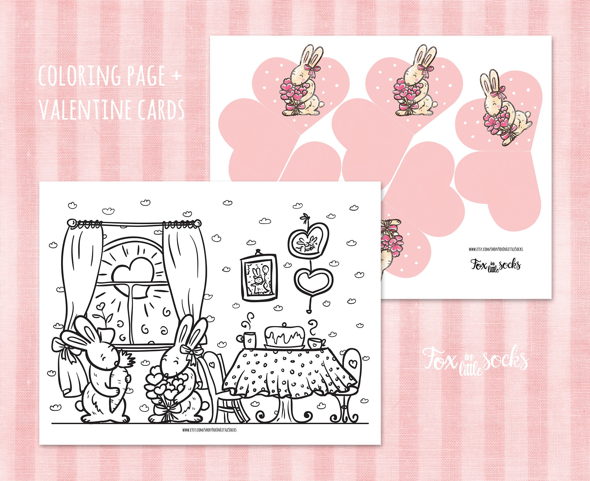 Printable Valentine's Day coloring page & valentine's | Etsy