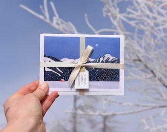 Snow Moon Card Pack - 5 blank cards & envelopes