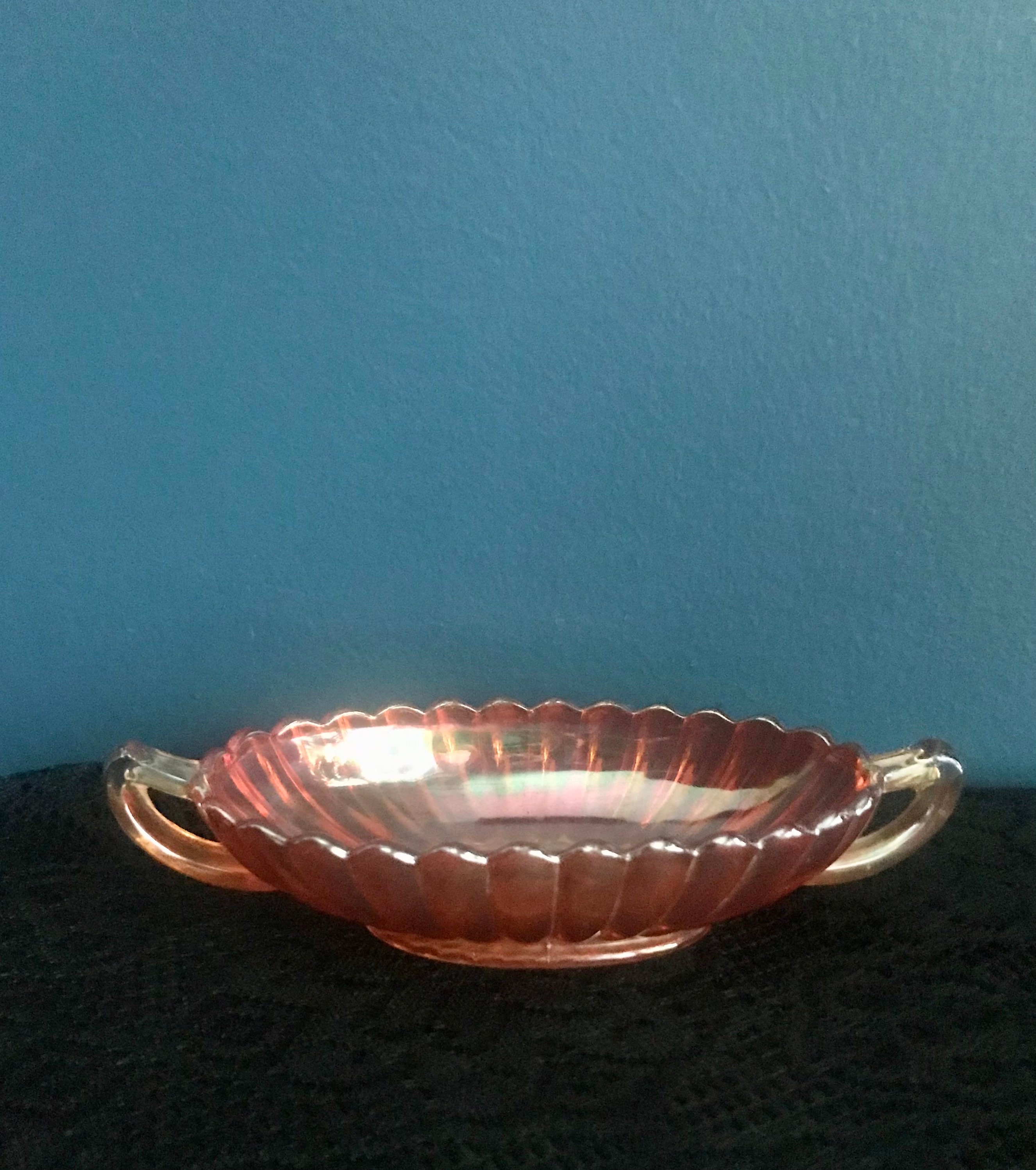 Carnival Glass Small Oval Bowl Marigold Scalloped Rim | Etsy