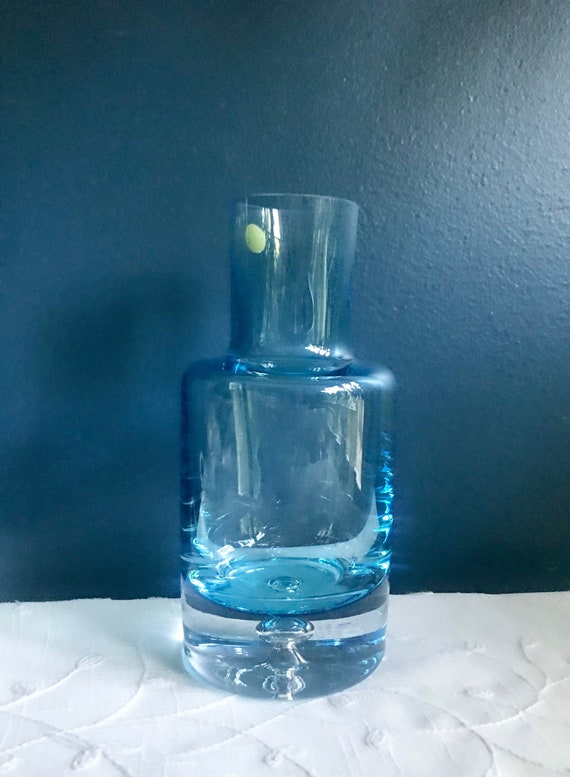 Krosno Poland Crystal Decanter Art Glass Vase Mid Century Etsy