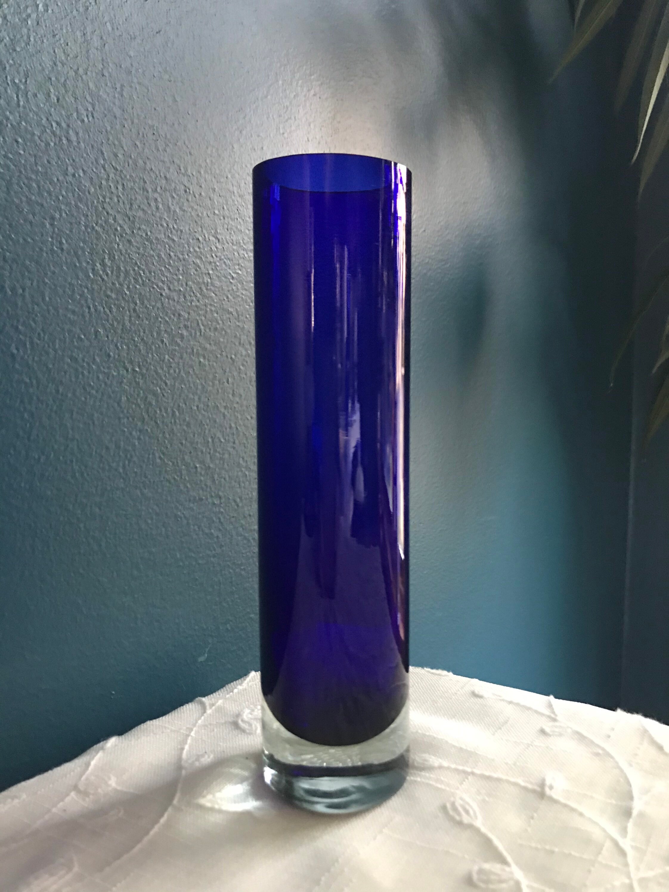 Cobalt Blue Bud Vase Paperweight Art Glass Vase Clear Etsy