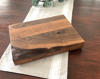 Live Edge Walnut and Oak Cutting Board Serving Board