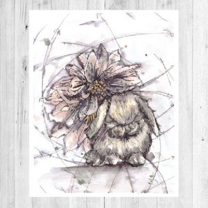 Pancake the Bunny Print. Boho - nursery - baby shower - Christmas gift - gifts for her - bunny painting - bunny art.