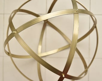 Genesa Crystal 50 cm Diameter [Natural Energy Purifier Device] in Solid Brass WEAVING SYMMETRICAL BANDS