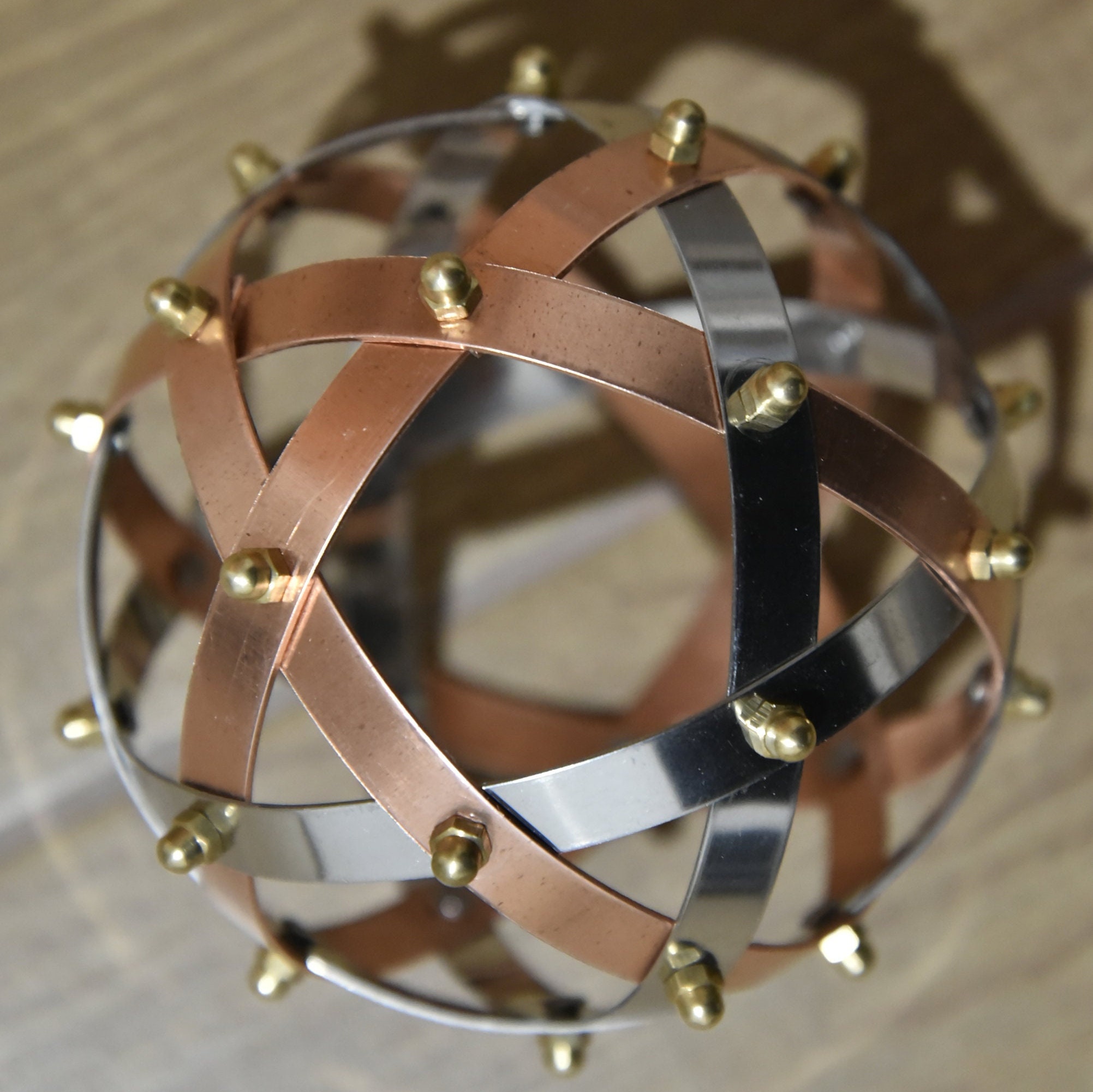 Mini Pentasfera Genesa [Dispositivo Orgonico Purificatore Naturale] in Acciaio Inox e Rame Purissimo 99% INTRECCIO FASCIE SIMMETRICO