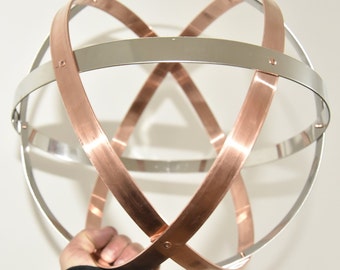 Genesa Crystal [Natural Energy Purifier Device] in Stainless Steel and 99% Pure Copper SYMMETRIC BANDS INTERLACING