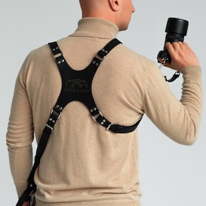Leather Camera Harness, Personalized Dual Camera Harness, Photographer Accesorries